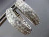 ESTATE LARGE 2.85CT DIAMOND 14KT WHITE GOLD 3D DOUBLE SIDED HOOP HUGGIE EARRINGS