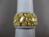 ESTATE LARGE 5.38CT FANCY YELLOW DIAMOND 18KT GOLD MULTI SHAPE ANNIVERSARY RING