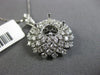 ESTATE EXTRA LARGE 1.54CT DIAMOND 18K WHITE GOLD 3D SUN BURST SEMI MOUNT PENDANT
