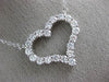 ESTATE LARGE 2.0CT ROUND CUT DIAMOND 14KT WHITE GOLD 3D OPEN HEART LOVE NECKLACE