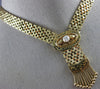 ANTIQUE .52CT DIAMOND AAA ENAMEL 14K YELLOW GOLD FILIGREE TASSEL NECKLACE #2582