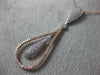 ESTATE LARGE 1.0CT DIAMOND 14KT WHITE & ROSE GOLD PEAR SHAPE TEAR DROP PENDANT