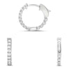 ESTATE .27CT DIAMOND 14KT WHITE GOLD 3D INSIDE OUT 1/2 INCH HUGGIE HOOP EARRINGS