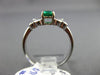 ESTATE 1.02CT DIAMOND & AAA EMERALD 18KT WHITE GOLD BUTTERFLY ENGAGEMENT RING