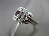 ESTATE 1.05CT DIAMOND & AAA RUBY 18KT WHITE GOLD 3D SQUARE FILIGREE FLORAL RING