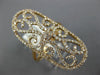 ESTATE LARGE .90CT DIAMOND 18K ROSE GOLD 3D OPEN FILIGREE DOUBLE HEART OVAL RING