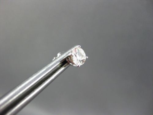 ESTATE .70CT DIAMOND 14KT WHITE GOLD SOLITAIRE SCREW BACK EARRINGS 5mm #22059