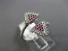 ESTATE WIDE .36CT DIAMOND & AAA RUBY 14KT WHITE GOLD TRIANGLE PAVE FLEXIBLE RING