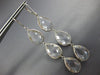 ESTATE LARGE AAA CRYSTAL 14KT WHITE GOLD PEAR SHAPE LEVER BACK HANGING EARRINGS
