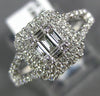 ESTATE .62CT DIAMOND 18KT WHITE GOLD 3D CLASSIC CLUSTER SQUARE ENGAGEMENT RING