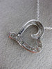 ESTATE .77CT DIAMOND 14K WHITE GOLD 3D CLASSIC OPEN HEART FLOATING PENDANT #3210