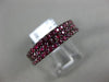 ESTATE 1.06CT AAA RUBY 14K WHITE & BLACK GOLD 3 ROW COMFORT FIT ANNIVERSARY RING