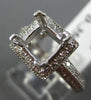 ESTATE .35CT DIAMOND 14K WHITE GOLD SQUARE HALO SEMI MOUNT ENGAGEMENT RING #2870