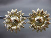 ESTATE LARGE 14KT YELLOW GOLD 3D HANDCRAFTED SUNFLOWER EARRINGS BEAUTIFUL #24053