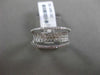 ESTATE WIDE .70CT DIAMOND 18KT WHITE GOLD 3D MULTI ROW PAVE OPEN FILIGREE RING