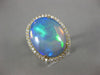 LARGE 7.80CT DIAMOND & AAA OPAL 14KT YELLOW GOLD CLASSIC OVAL DOUBLE HALO RING