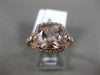 ESTATE WIDE 3.21CT DIAMOND & AAA MORGANITE 14K ROSE GOLD 3D HALO ENGAGEMENT RING
