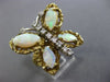 ANTIQUE LARGE 2.30CT DIAMOND & OPAL 14K TWO TONE GOLD HANDCRAFTED BUTTERFLY RING