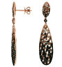 ESTATE 2.70CT MULTI COLOR DIAMOND 14KT ROSE GOLD 3D TEAR DROP HANGING EARRINGS