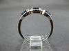 ESTATE .67CT DIAMOND & AAA SAPPHIRE 14K WHITE GOLD HALO WEDDING ANNIVERSARY RING