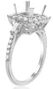 ESTATE .65CT DIAMOND 14KT WHITE GOLD SQUARE FILIGREE SEMI MOUNT ENGAGEMENT RING