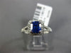 ESTATE 1.43CT DIAMOND & AAA SAPPHIRE 14KT WHITE GOLD SQUARE HALO ENGAGEMENT RING