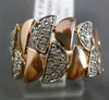 ESTATE WIDE .33CT DIAMOND 14KT WHITE & ROSE GOLD 3D HANDCRAFTED SEMI CIRCLE RING