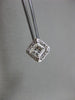 ESTATE 1.10CT DIAMOND PRINCESS CUT 14KT WHITE GOLD 3D SQUARE HALO STUD EARRINGS