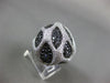 LARGE 2.67CT WHITE & BLACK DIAMOND 14KT WHITE GOLD PAVE TEAR DROP COCKTAIL RING