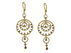 ESTATE 2.35CT WHITE & CHOCOLATE FANCY DIAMOND 14KT YELLOW GOLD HANGING EARRINGS