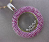 ESTATE MASSIVE 5.54CT DIAMOND & PINK SAPPHIRE 18K TWO TONE GOLD FLOATING PENDANT