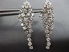 ESTATE LARGE 2.35CT DIAMOND 14KT WHITE GOLD 3D CLUSTER LEAF HANGING EARRINGS