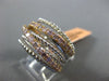 ESTATE WIDE .87CT PINK DIAMOND 18KT WHITE & ROSE GOLD MULTI ROW CRISS CROSS RING