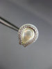 ESTATE LARGE .4CT DIAMOND & AAA SOUTH SEA PEARLS 18K WHITE GOLD HANGING EARRINGS