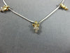 ESTATE .25CT DIAMOND 14KT 2 TONE GOLD MULTI FLOWER BY THE YARD HANGING NECKLACE