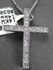 ESTATE .25CT DIAMOND 14KT WHITE GOLD 3D FILIGREE MILGRAIN FLOATING CROSS PENDANT