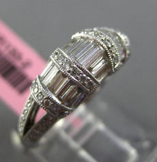 ESTATE 1CT DIAMOND 18KT WHITE GOLD 3D FILIGREE MILGRAIN WEDDING ANNIVERSARY RING