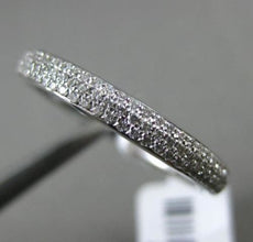 ESTATE .42CT DIAMOND 18KT WHITE GOLD 3D PAVE SIZABLE ETERNITY ANNIVERSARY RING