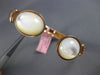 ESTATE .10CT DIAMOND & AAA MOON STONE 14KT ROSE GOLD TWO STONE BANGLE BRACELET