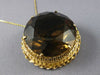 ANTIQUE EXTRA LARGE 150CT SMOKEY TOPAZ 14KT YELLOW GOLD 3D BROOCH PENDANT #21679