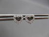 ESTATE SMALL .10CT DIAMOND 14KT WHITE GOLD CLASSIC OPEN HEART STUD EARRINGS