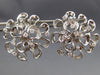 ESTATE EXTRA LARGE 1.36CT DIAMOND 14KT WHITE GOLD 3D FLOWER LOVE EARRINGS #19476