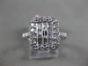 ESTATE 1.02CT ROUND & BAGUETTE DIAMOND 18K WHITE GOLD RECTANGLE FRIENDSHIP RING