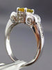 ESTATE 1.62CT DIAMOND & AAA YELLOW SAPPHIRE 18KT WHITE GOLD 3D ENGAGEMEMENT RING