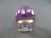 ESTATE WIDE .25CT DIAMOND 14K ROSE GOLD 3D PURPLE ENAMEL MELTING FUN RING 16.5mm