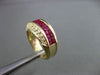 ESTATE WIDE 2.90CT DIAMOND & AAA SQUARE CUT RUBY 14KT YELLOW GOLD RING #23007
