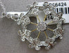 ESTATE .25CT DIAMOND 14KT WHITE & YELLOW GOLD 3D OPEN FILIGREE OCTAGON PENDANT