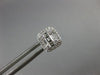 ESTATE .50CT DIAMOND 18K GOLD ROUND & BAGUETTE CLUSTER HALO SQUARE STUD EARRINGS