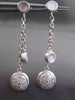 ESTATE .32CT DIAMOND 14KT WHITE GOLD MULTI STRAND CIRCULAR DROP HANGING EARRINGS