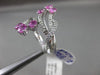 ESTATE LARGE 2.08CT DIAMOND & SAPPHIRE 18K WHITE GOLD 3D DOUBLE SIDED TULIP RING